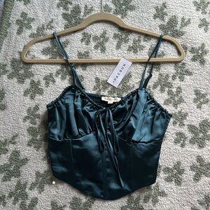 PacSun silk blue crop top
